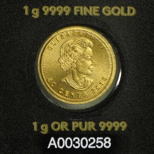 25x 1 gram Gold Maple Leafs - Maplegram25