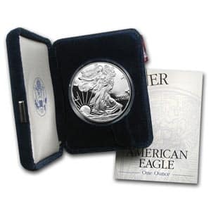 Silver American Eagle Proof 1 Ounce Coin With Box and Certificate