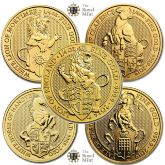 Gold Great Britain Coin "Double Lion Edition" Queen's Beast 5-Piece Set