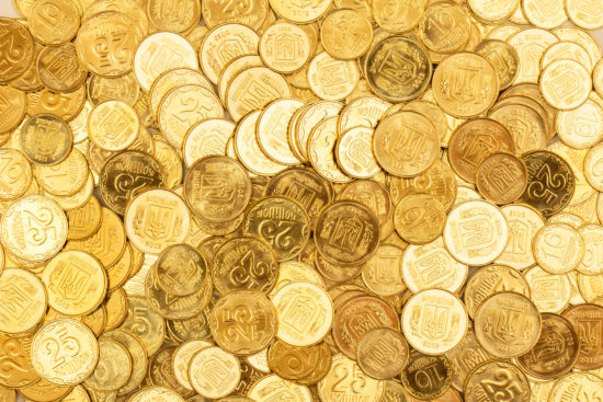 Gold coins.