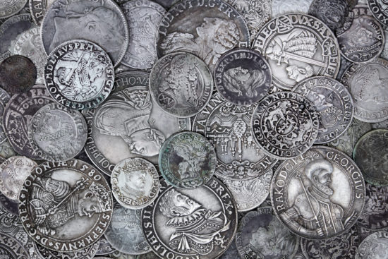 Silver coins.