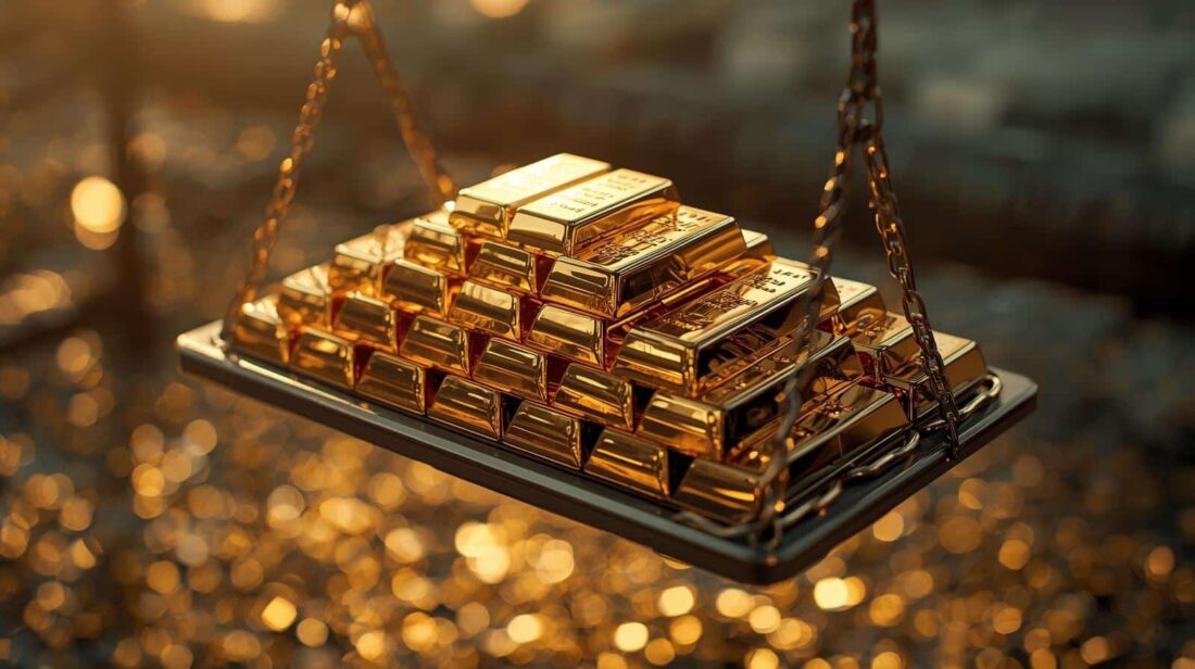 image of gold bars on a swing going up
