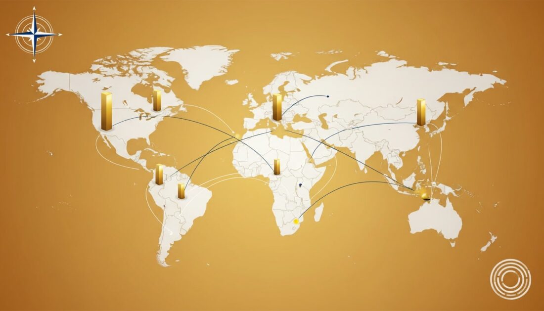 Central bank gold reserves visualization showing global accumulation trend