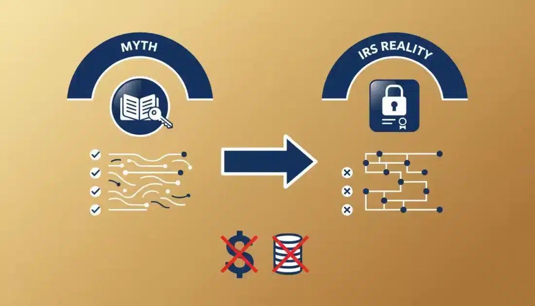 Checkbook IRA myth versus IRS regulations comparison chart