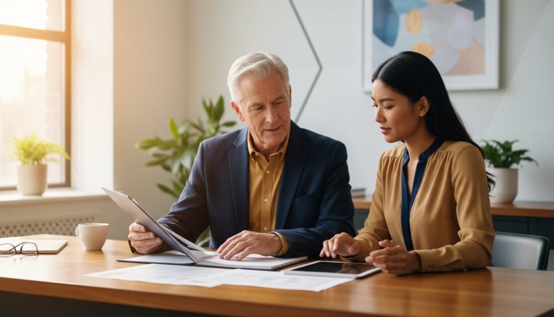 Customer consulting with precious metals specialist about gold IRA funding options