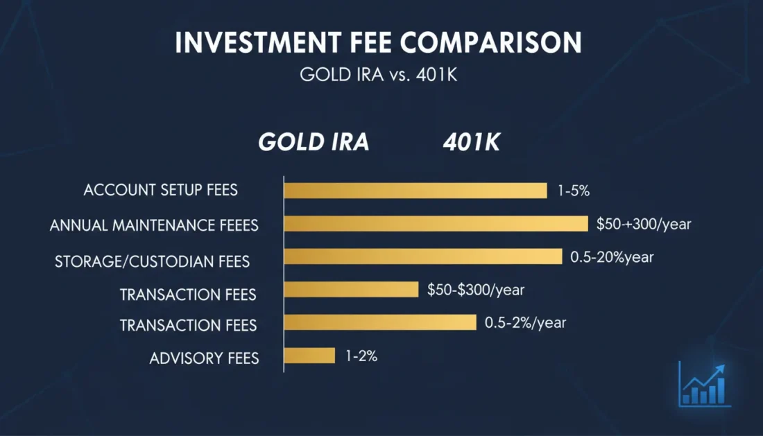 Fee comparison between Gold IRA and traditional 401k accounts
