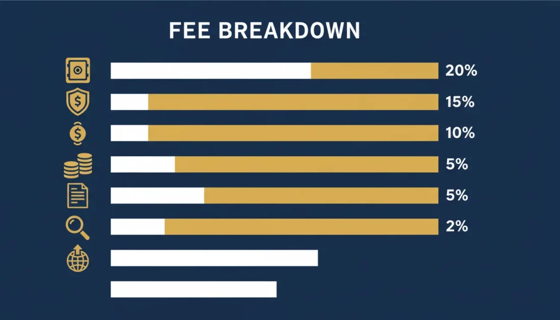 Gold IRA fee structure breakdown showing typical annual costs