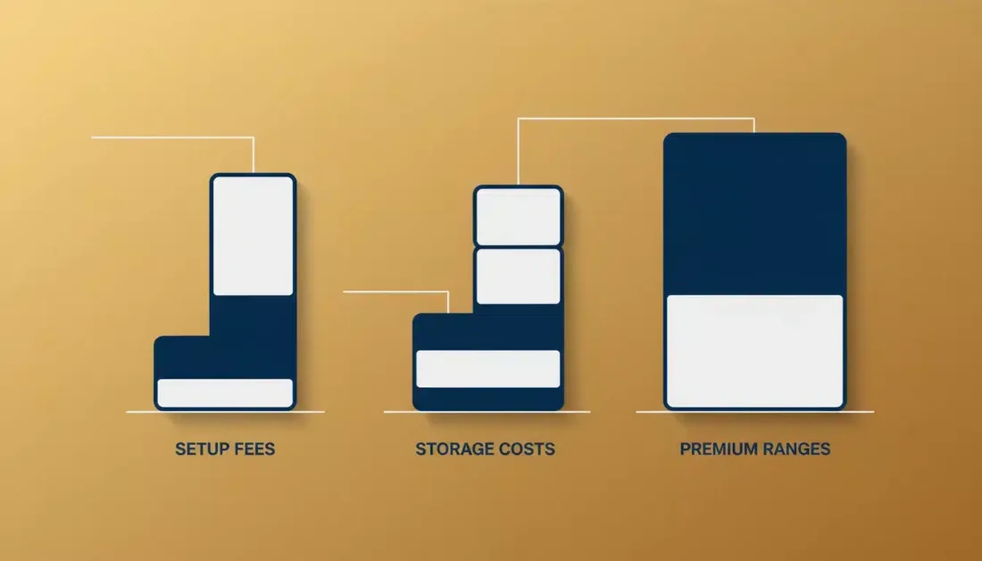 Gold IRA fee structure comparison showing storage and setup costs