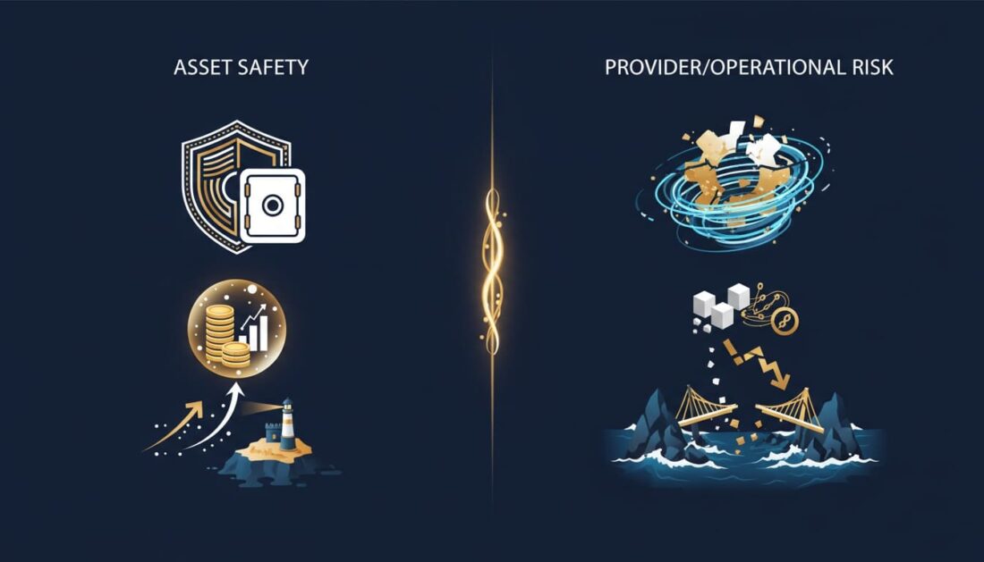Gold IRA safety comparison chart showing asset protection versus provider risk