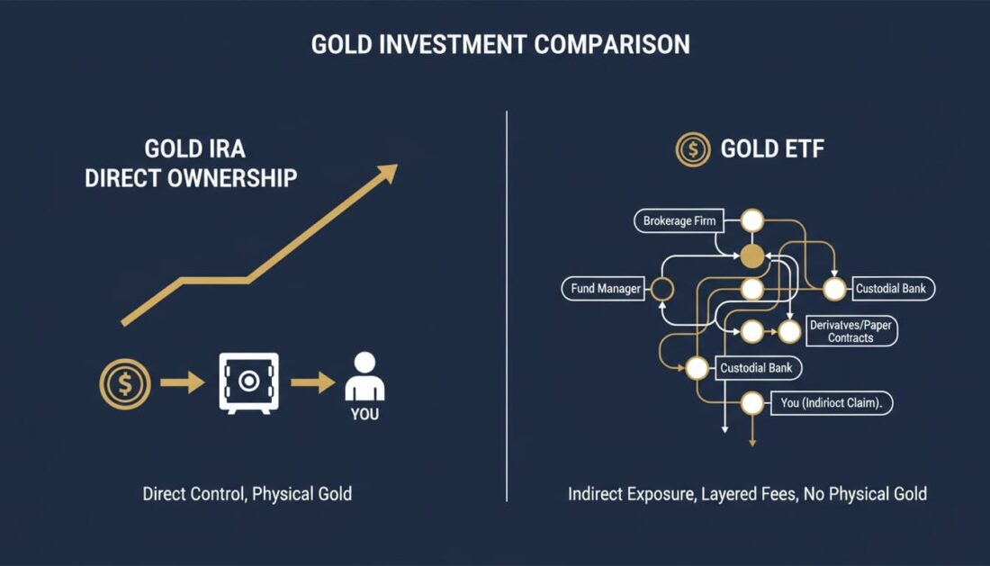 Gold IRA vs Gold ETF ownership structure comparison