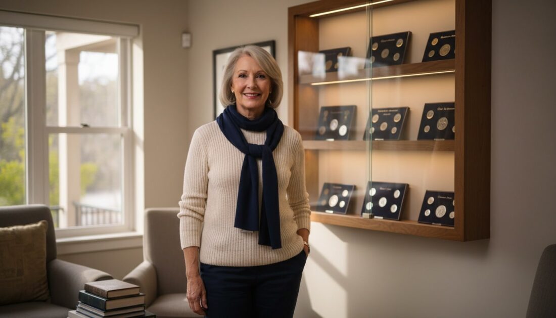 Successful retiree with physical gold in secure storage