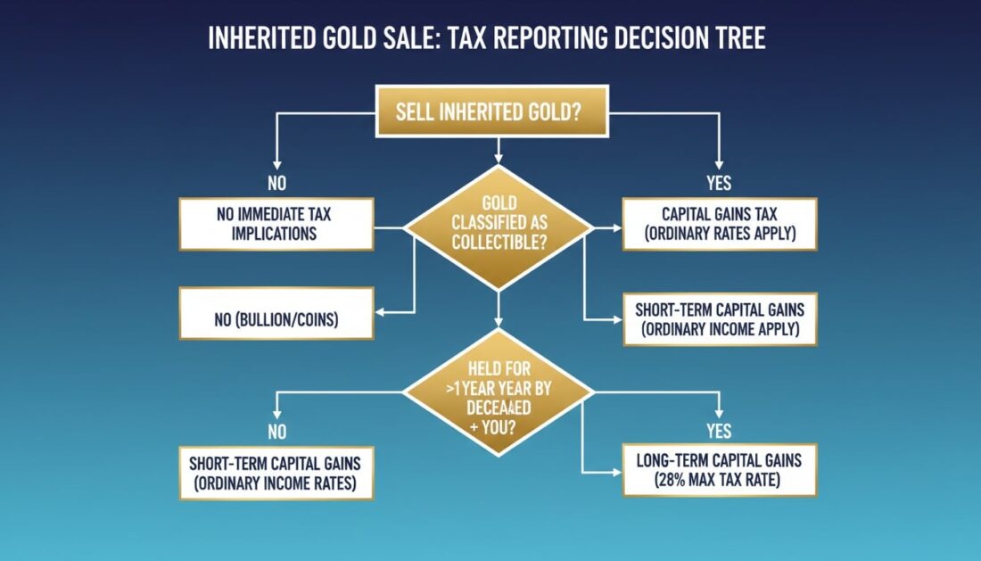 Tax reporting flowchart for inherited gold sales