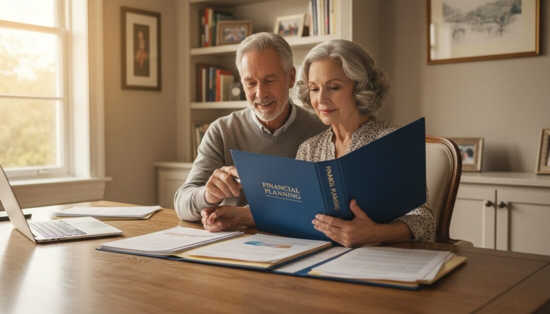 Couple reviewing gold verification results at home office desk