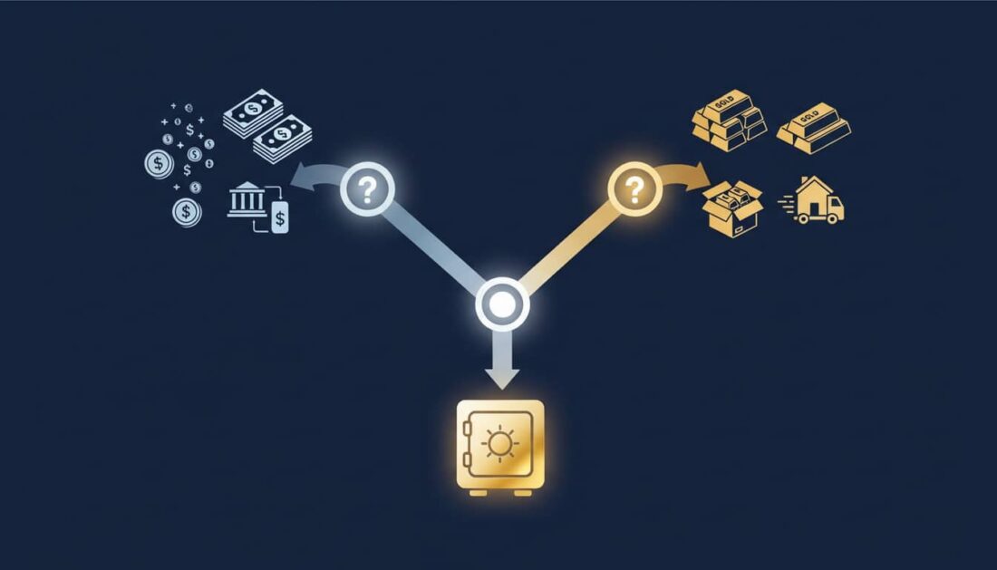 Gold IRA cash distribution compared to in kind physical delivery process