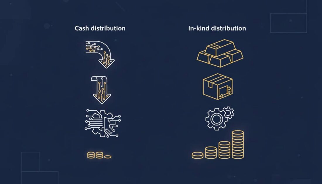 Gold IRA distribution fee comparison chart for cash and in kind methods