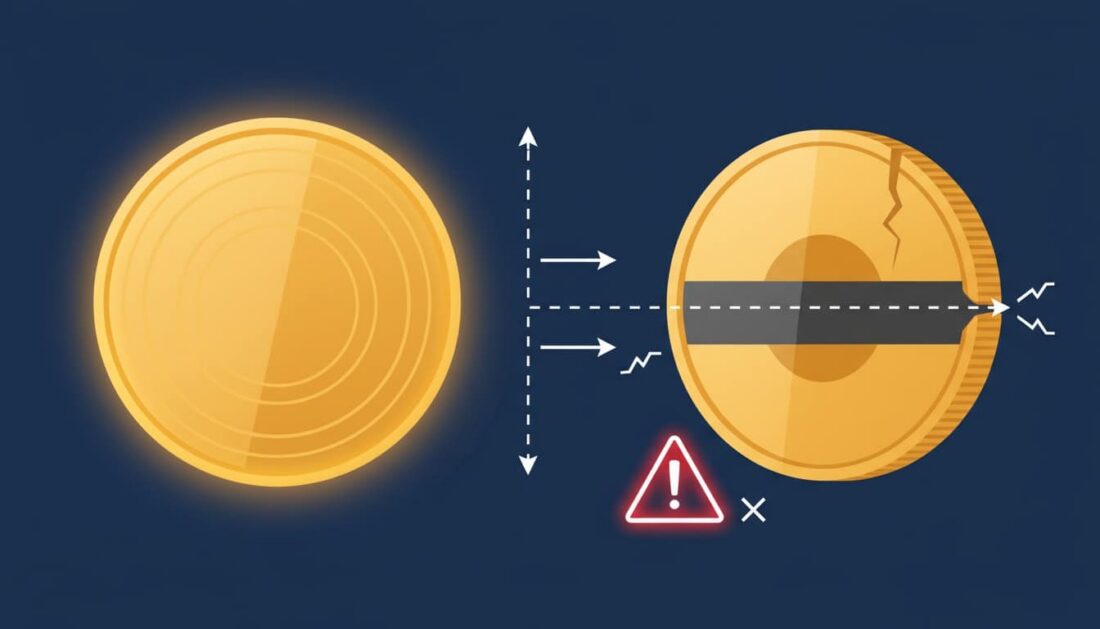 Tungsten core counterfeit gold coin dimension comparison diagram 2026