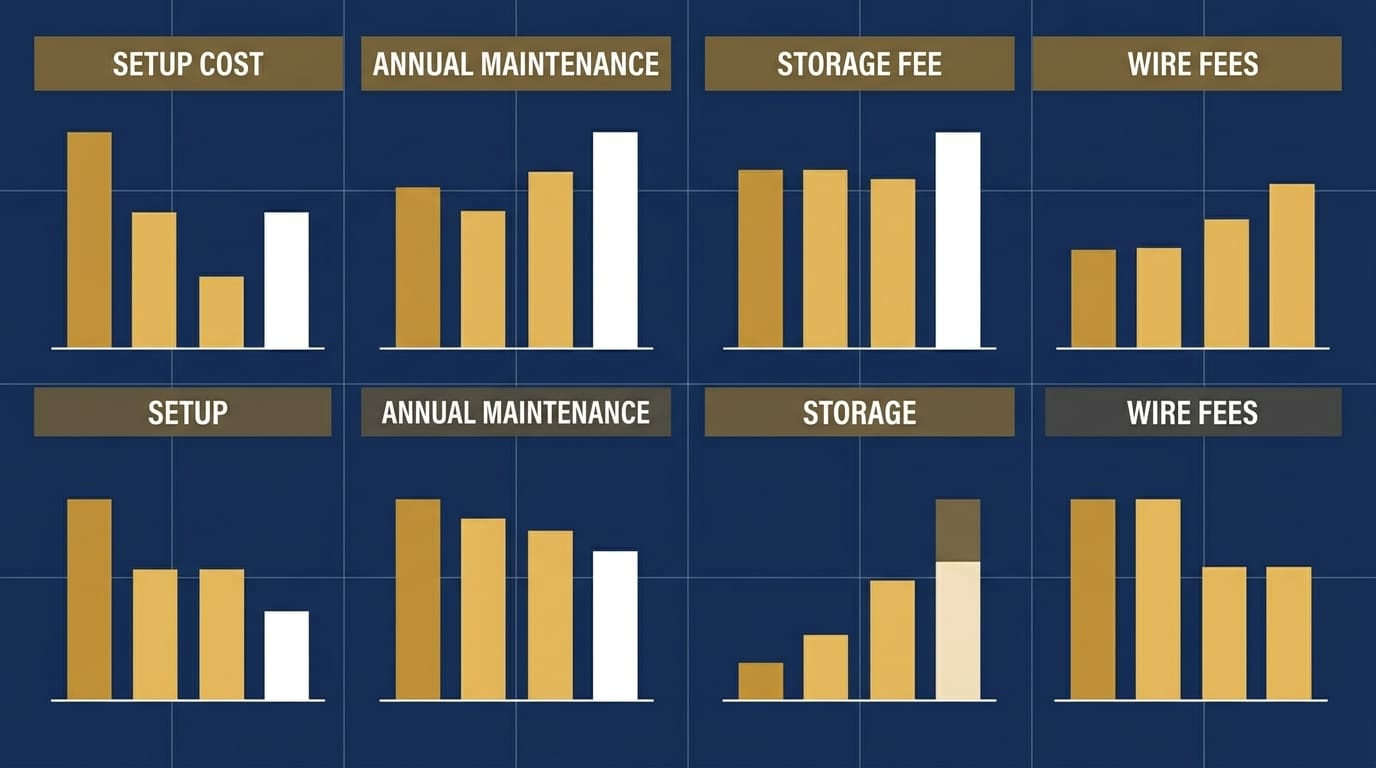 gold IRA custodian fee comparison chart 2026