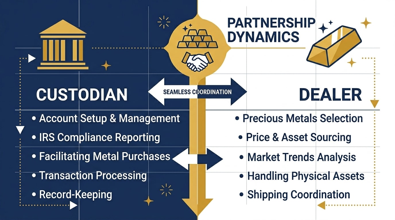 dealer and custodian separation in a precious metals IRA