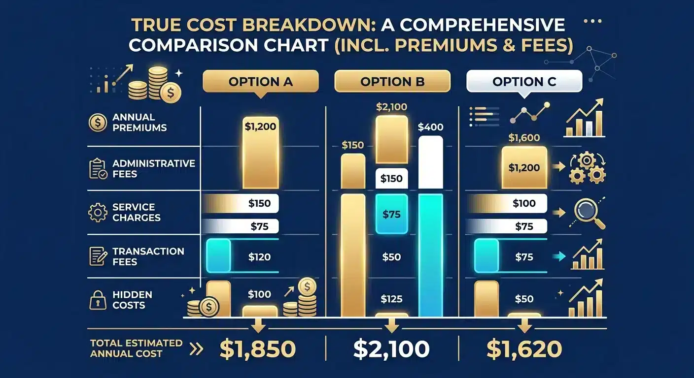 Gold purchase cost breakdown comparison chart