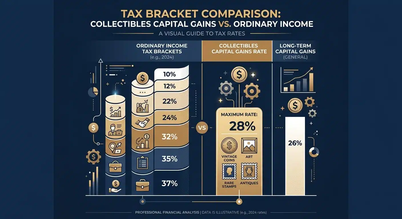 Capital gains tax rates for selling physical gold as collectible