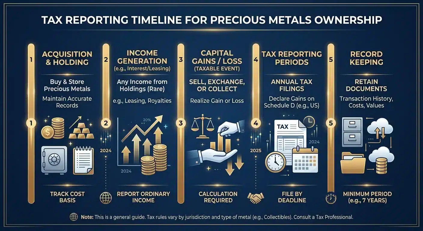 Tax reporting timeline for physical gold ownership
