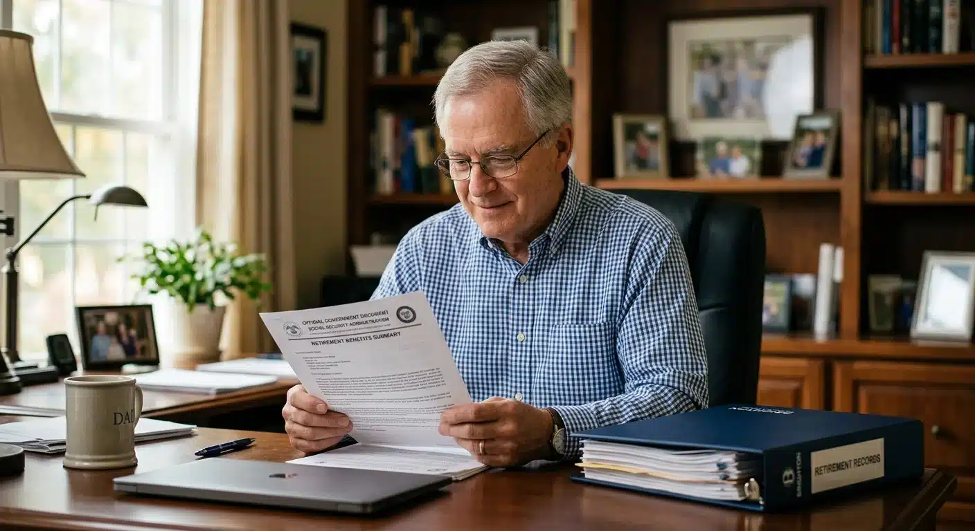 Retirement-aged man reviewing IRS gold IRA custody rules at home office