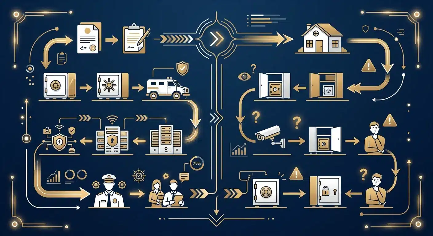 Comparison diagram of compliant IRA depository versus home storage scheme