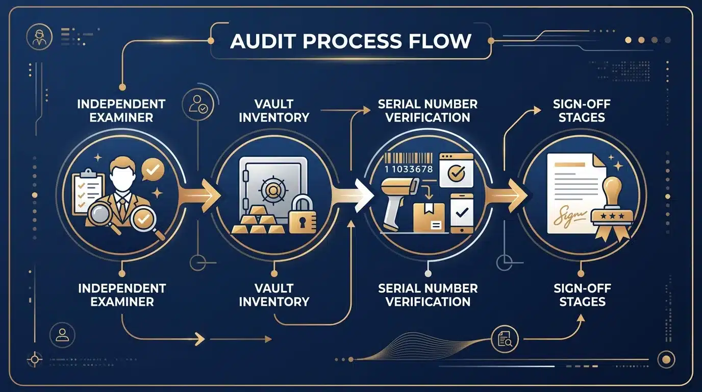 Gold depository independent audit process flow diagram