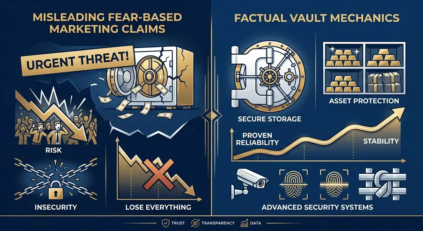 Gold storage fear marketing versus factual vault mechanics comparison