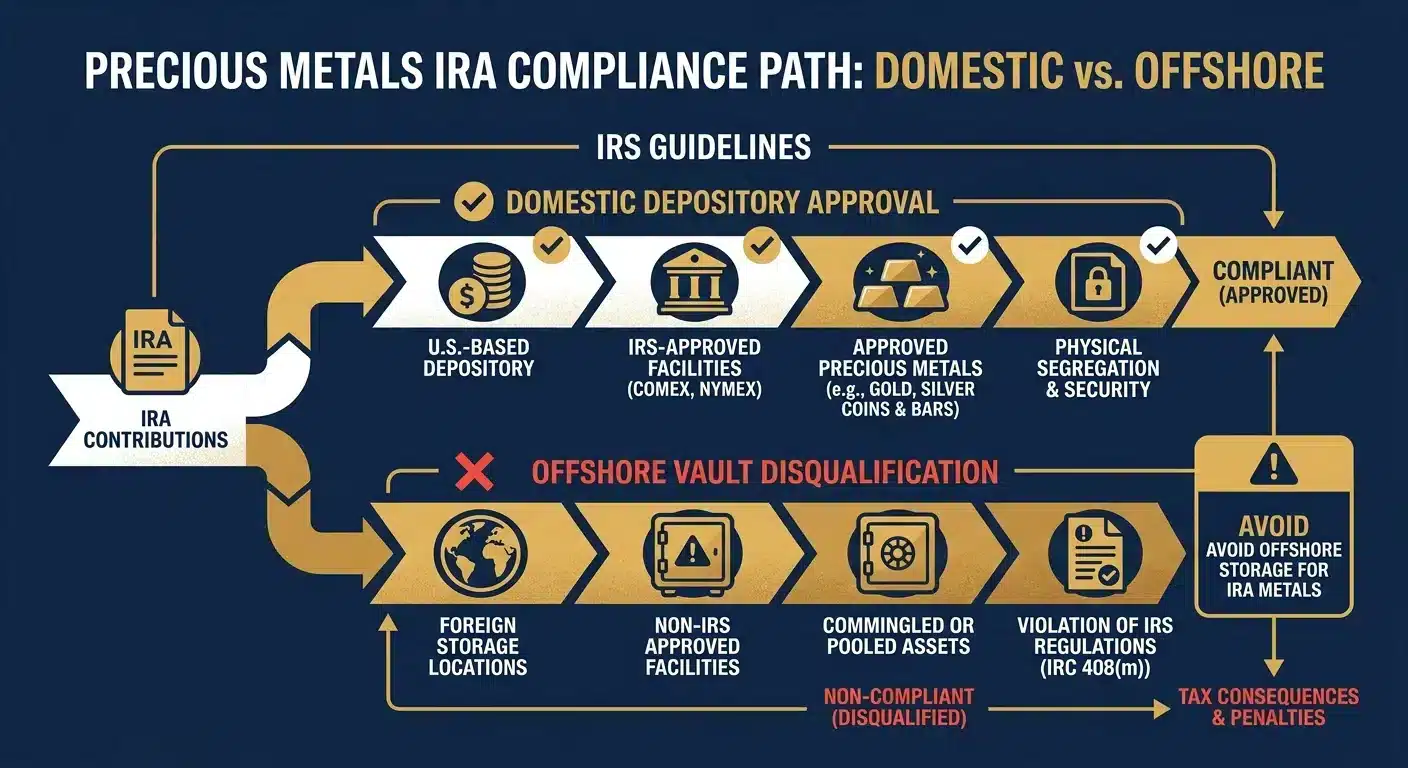 IRS precious metals IRA domestic depository compliance flowchart