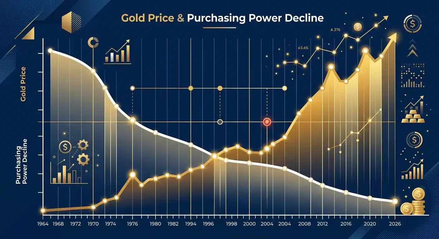 US dollar purchasing power decline since 1965 silver coinage removal
