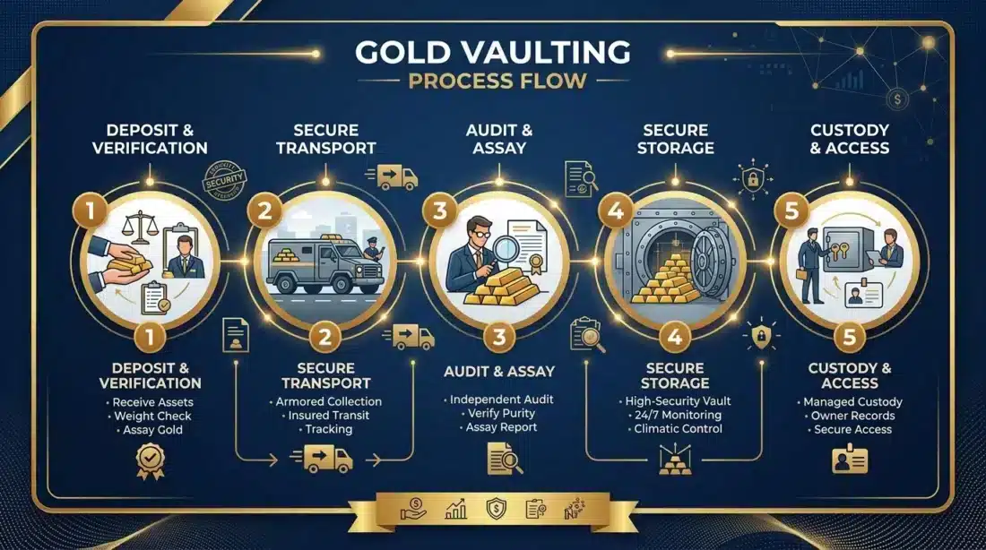 Brighton Gold five-step concierge vaulting process diagram