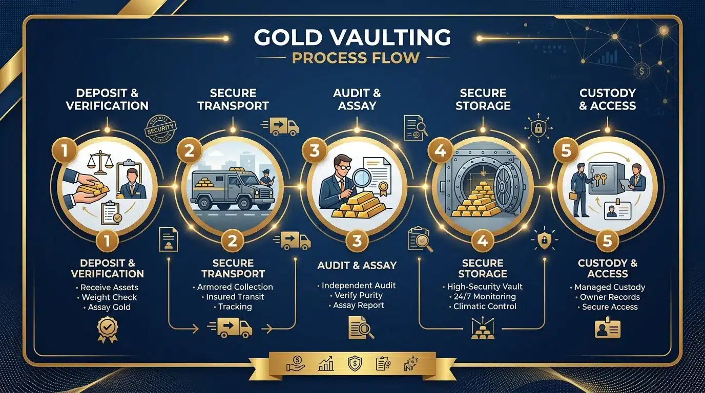 Brighton Gold five-step concierge vaulting process diagram