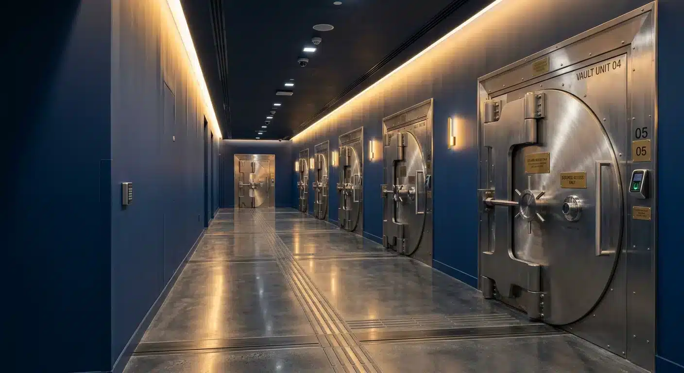 IRS approved precious metals depository vault interior institutional security