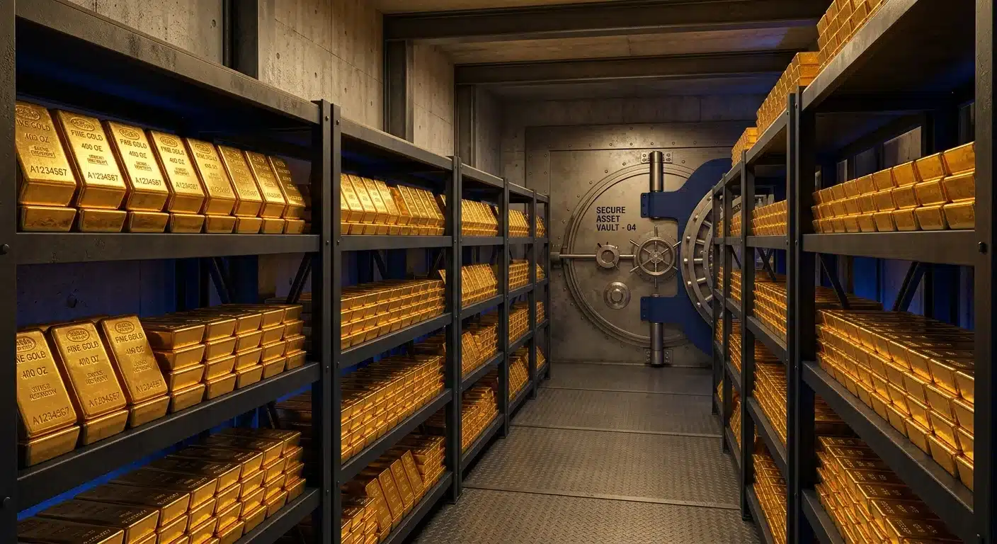 IRS-approved depository vault storing physical gold bullion for retirement accounts