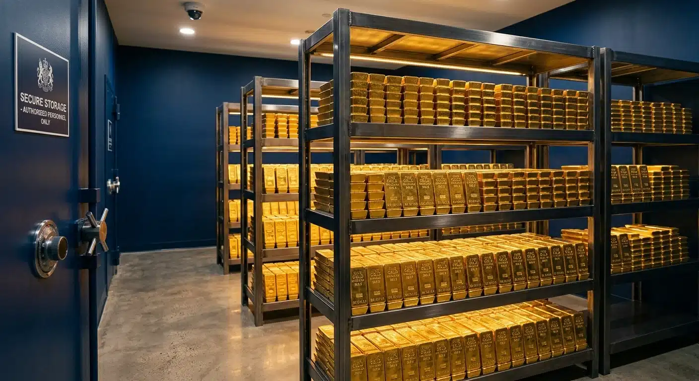 Secure vaulted storage facility for verified physical gold custody