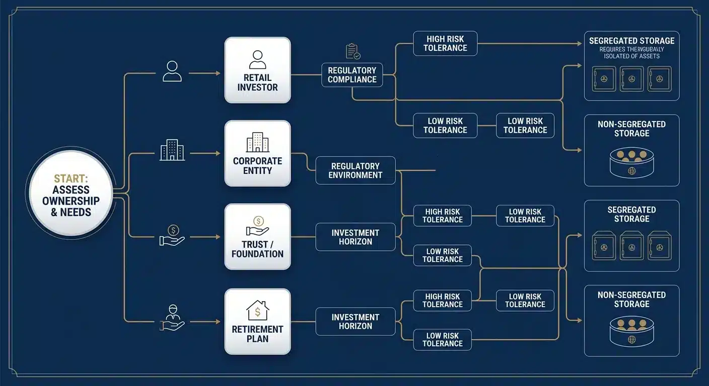 Gold storage decision framework for segregated versus non-segregated options