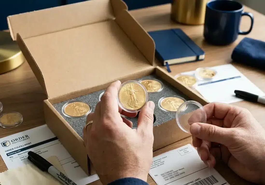 Secure packaging of physical gold for insured delivery