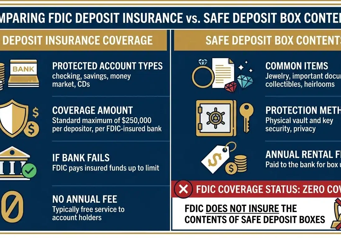 FDIC insurance coverage gap for safe deposit box gold