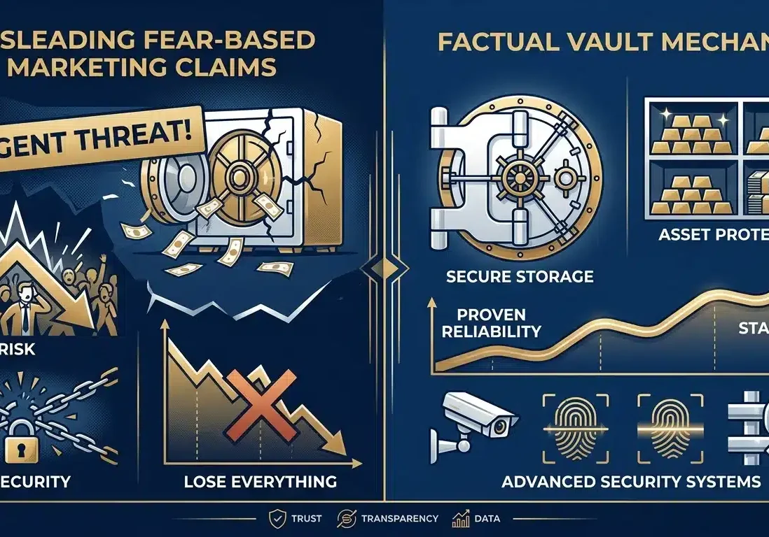 Gold storage fear marketing versus factual vault mechanics comparison