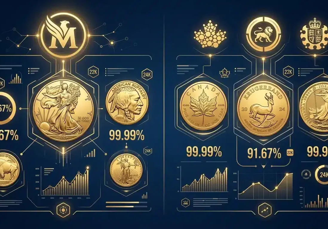 Comparison chart of US minted versus foreign gold bullion coins