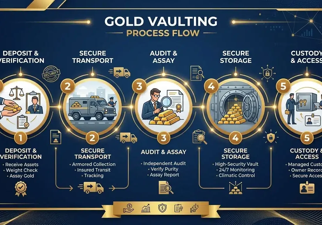 Brighton Gold five-step concierge vaulting process diagram