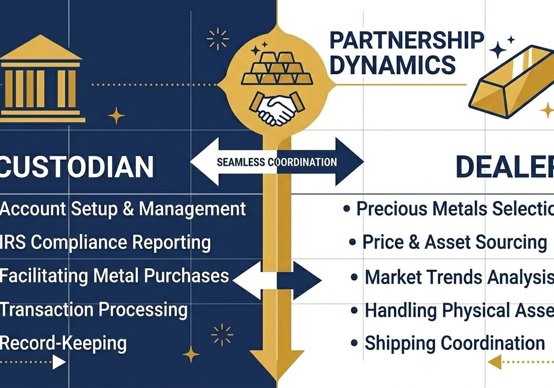 dealer and custodian separation in a precious metals IRA