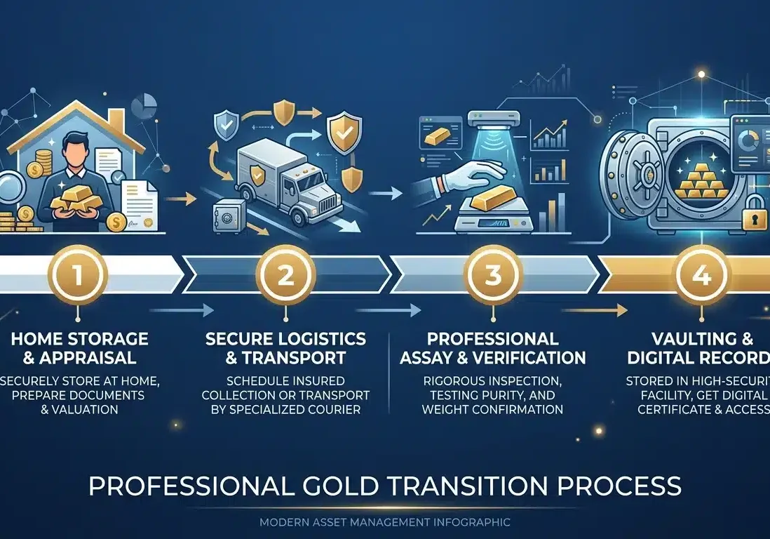 Four step process for transitioning gold from home to vault