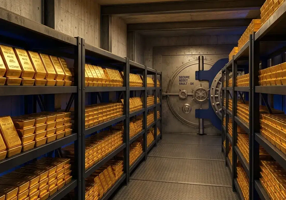 IRS-approved depository vault storing physical gold bullion for retirement accounts