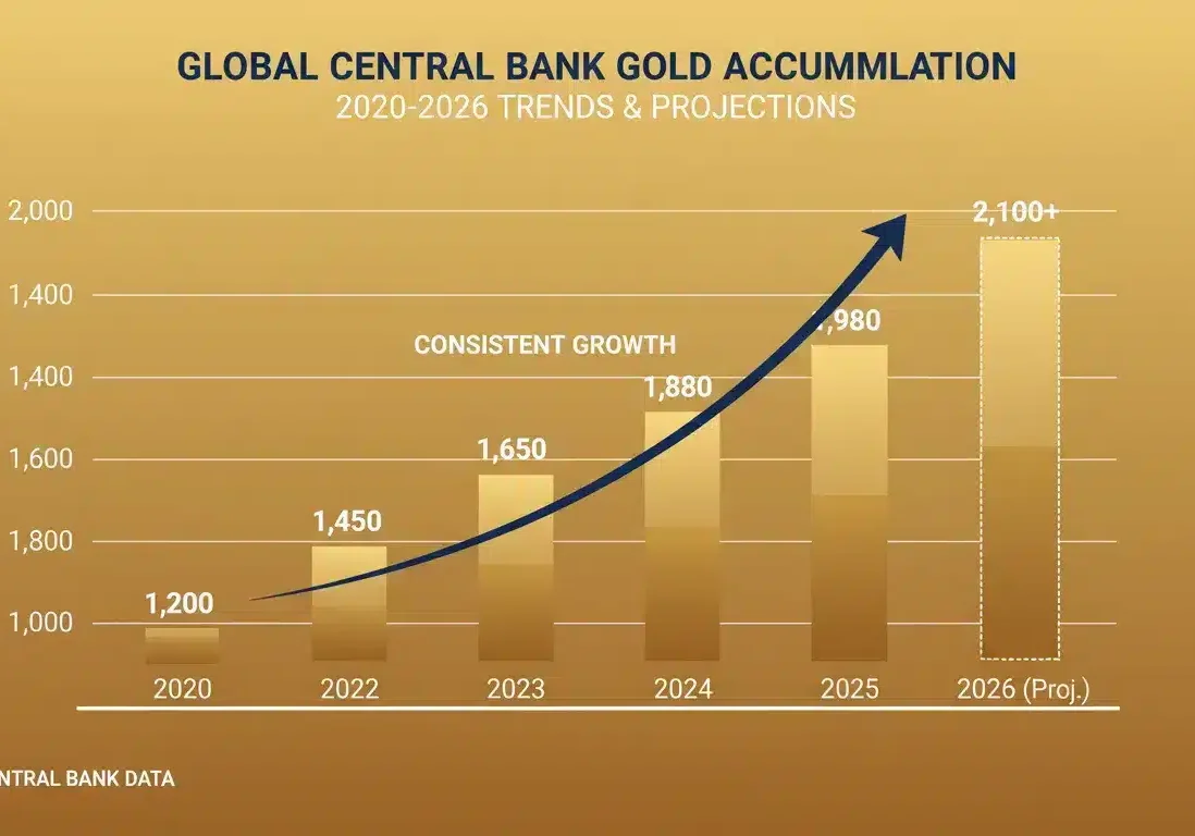 Central bank gold buying trends chart through 2026