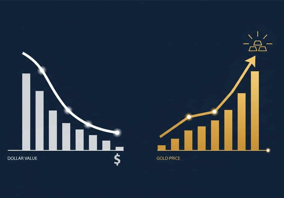 Dollar purchasing power decline compared to gold price appreciation chart