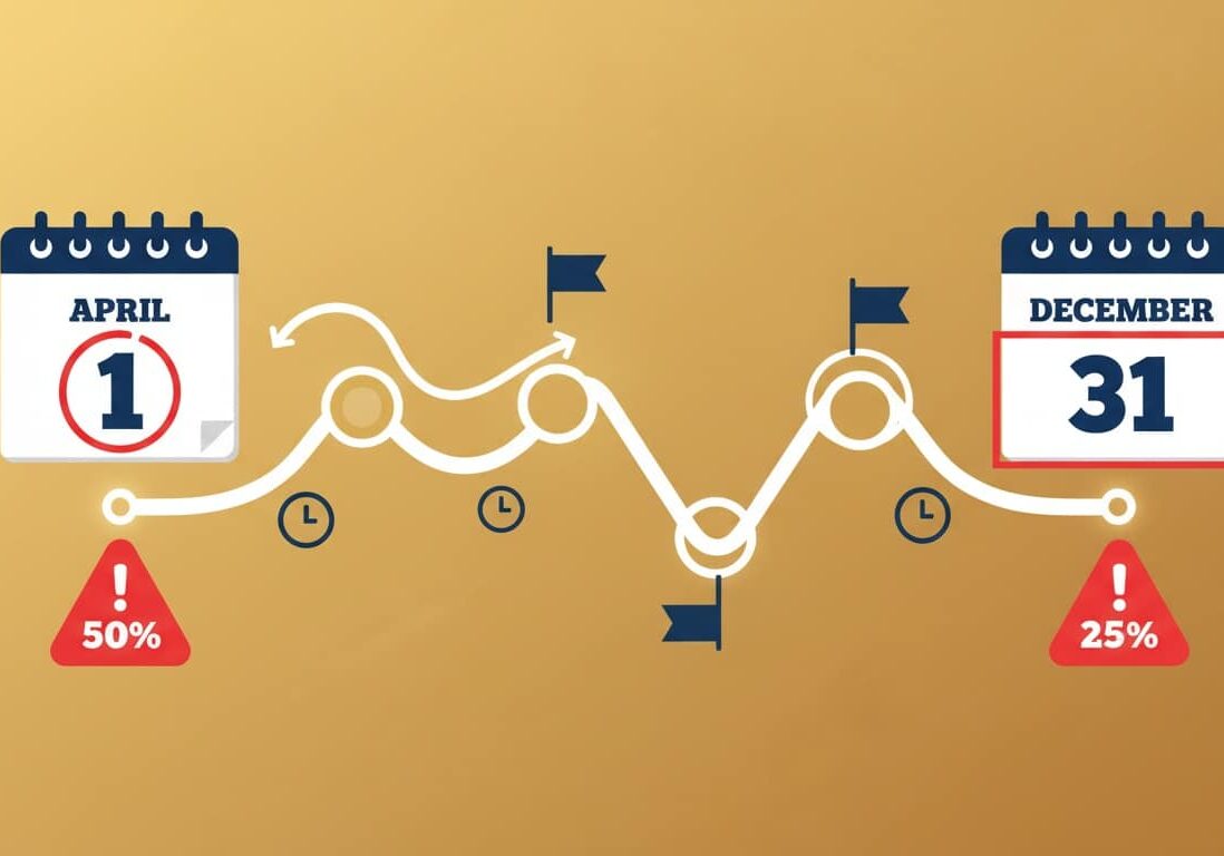 Gold IRA RMD deadlines calendar showing 2026 penalty reduction under SECURE Act 2.0