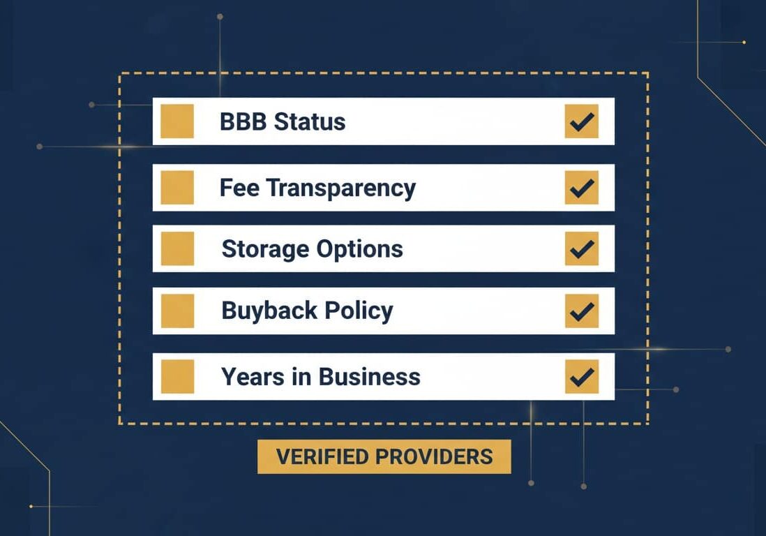 Gold IRA company due diligence checklist infographic