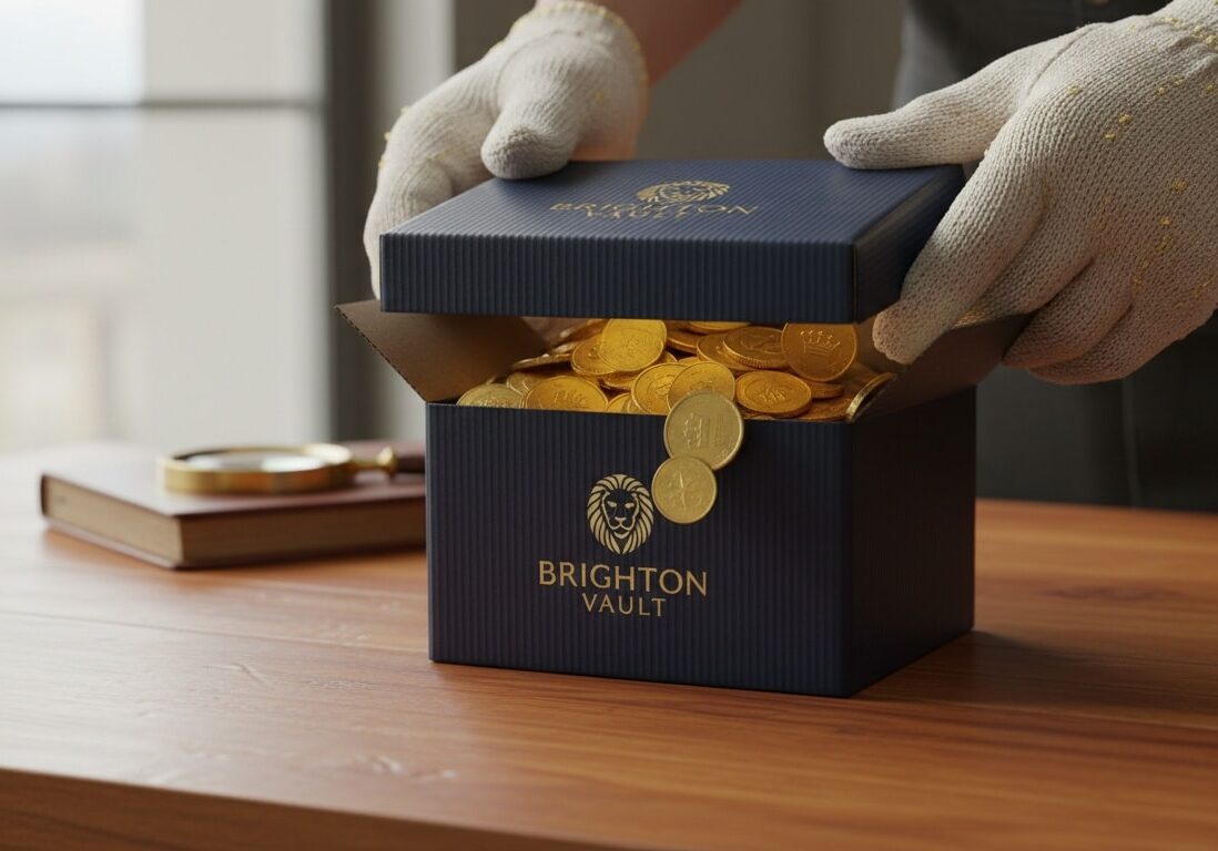 Gold coins being delivered from secure shipping for IRA distribution